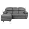 Corner sofa BERIT LC, manual recliner, dark grey