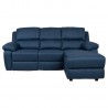 Corner sofa BERIT RC, manual recliner, dark blue