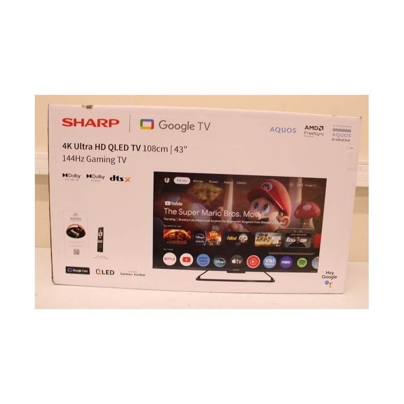 Sharp 43GR8265E 43" Smart TV Google TV 4K Ultra HD DAMAGED PACKAGING