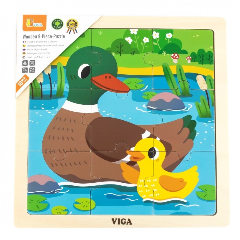 VIGA Handy Wooden Puzzle Ducks 9 elements