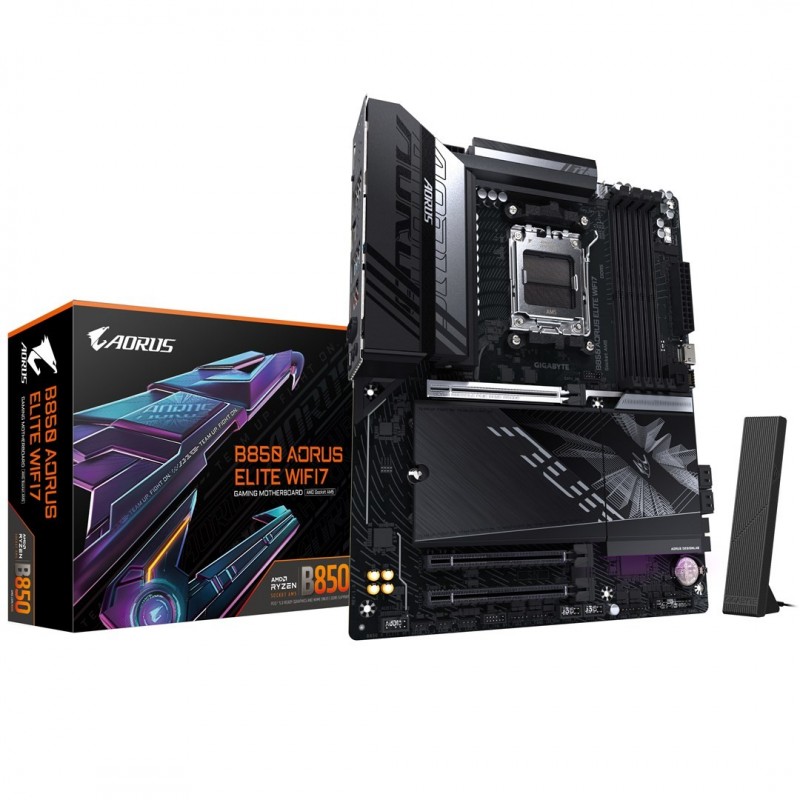 GIGABYTE B850 AORUS ELITE WIFI7 Motherboard - AMD Ryzen 9000 Series CPUs, 14+2+2 Phases Digital VRM, up to 8200MHz DDR5