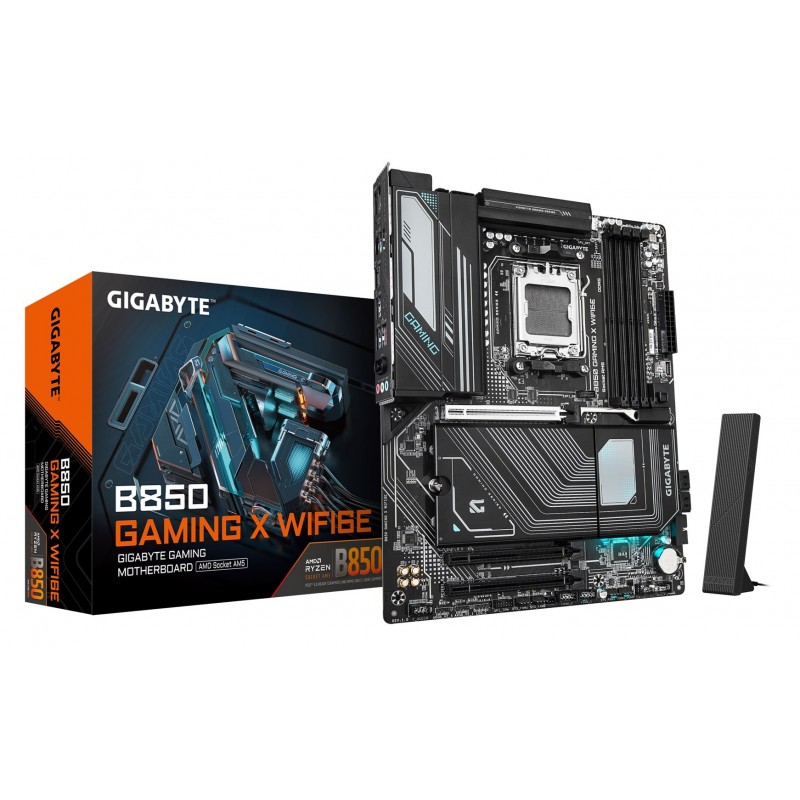 GIGABYTE B850 GAMING X WIFI6E Motherboard - AMD Ryzen 9000 Series CPUs, 12+2+2 Phases Digital VRM, up to 8200MHz DDR5