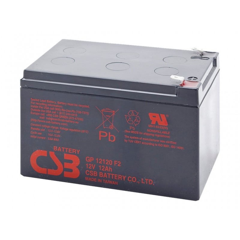 CSB Battery Battery 12V 12Ah F2 Pb GP12120