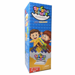 Tetris Tower Balancing Skill Game 48 Blocks 22 Color Cards