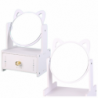 Mini Dressing Table Makeup Mirror Drawer Ears Wooden White