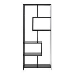Bookcase SEAFORD 77x35xH185cm, black