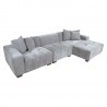 Corner sofa DAHLIA RC, light grey