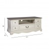ТВ-стол SAMIRA NEW, 5-ящиками, 117x53xH50см, материал  дерево, цвет  антично-белый коричневый