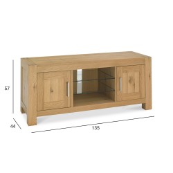 TV-laud TURIN 135x44xH57cm hele tamm, tammespooniga MDF, puit, õlitatud