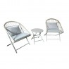 Balcony set YOLANDA 2 chairs and table, light gray