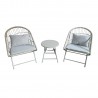 Balcony set YOLANDA 2 chairs and table, light gray