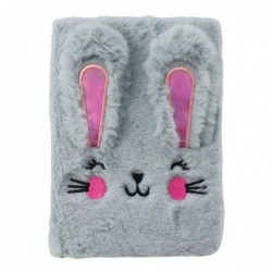 Plush Fur Notebook Lined Notebook With Rabbit Colored A5