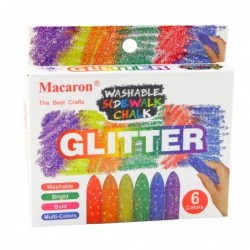Glitter Colored Chalk Blackboard Sidewalk Chalk Set of 6