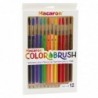 Watercolor Pencils With Brushes 2in1 Colored 12 Pcs