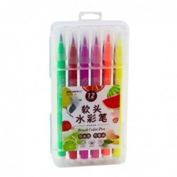Watercolor Markers in Organizer Colored Set of 12 Pcs