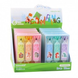 Highlighter Set Pink Blue Animal Motif Two Tips 3pcs