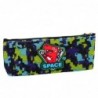 Pencil Case Space Dinosaur Pixels Blue Green 20x8cm