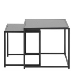 Coffee tables 2pcs SEAFORD 40x40xH40cm, 50x50xH45cm, black