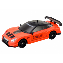 Remote Controlled R/C Sports Car 1:24 Orange Interchangeable Wheels