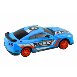 Remote Controlled R/C Sports Car 1:24 Blue Interchangeable Wheels