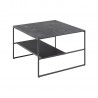 Coffee table INFINITY, 70x70xH45cm, with 1 shelf, black marble