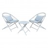 Balcony set YOLANDA 2 chairs and table, light gray