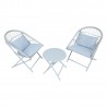 Balcony set YOLANDA 2 chairs and table, light gray