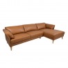 Corner sofa COLLINS RC, cognac brown leather