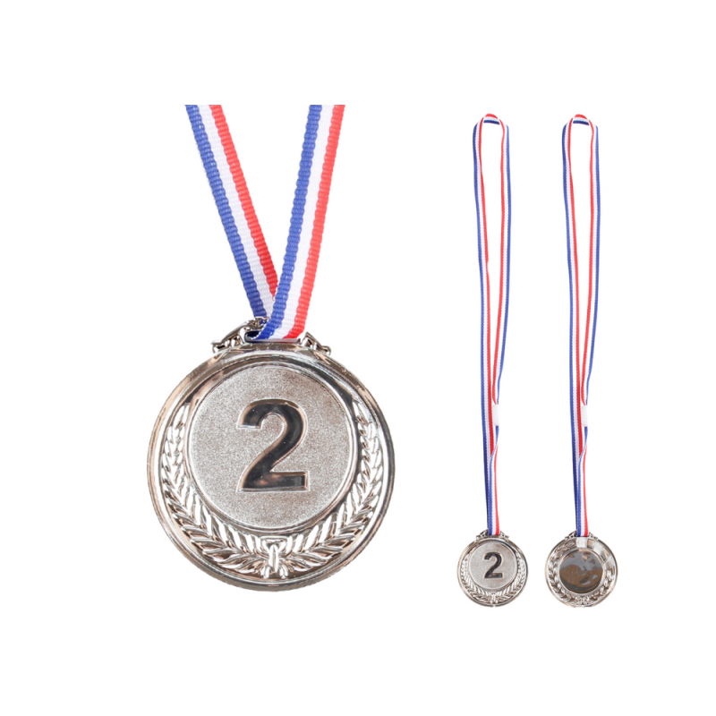 Silver Medal Second Place Prize Trophy Zinc 6.5cm