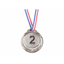 Silver Medal Second Place Prize Trophy Zinc 6.5cm