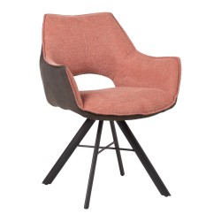 Chair EDDY salmon pink dark grey