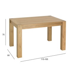 Dining table TURIN 115 165x90xH75cm, oak