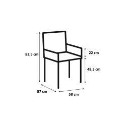 Стул   кресло NORA 58x58xH83,5см, материал  ткань, цвет  светло-серый, ножки  металл, цвет  чёрный