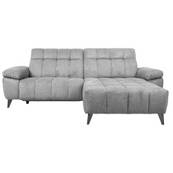 Corner sofa LUZERN RC, electric recliner, light grey