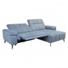 Corner sofa LUZERN RC, electric recliner, bluish grey