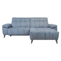 Corner sofa LUZERN RC, electric recliner, bluish grey