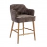 Барный стул THOMAS 55x57xH90см, материал покрытия  бархатная ткань, цвет  серый, дубовые ножки