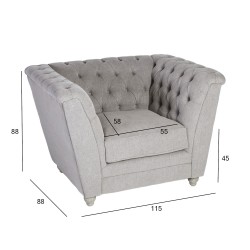 Armchair WATSON greyish beige