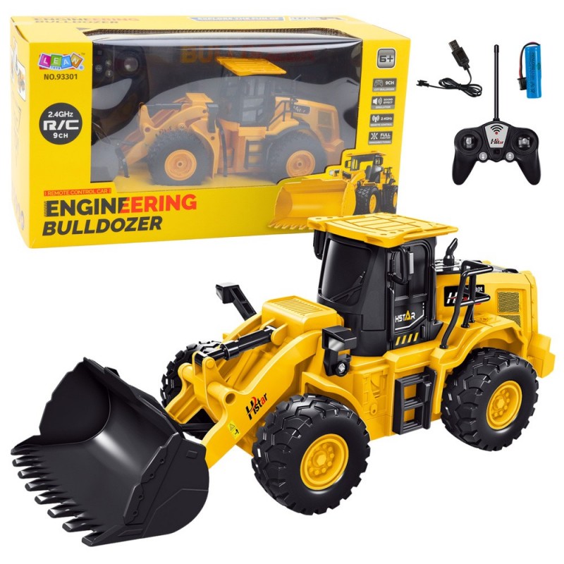 Excavator Bulldozer Remote Control RC 2.4G 9CH Yellow