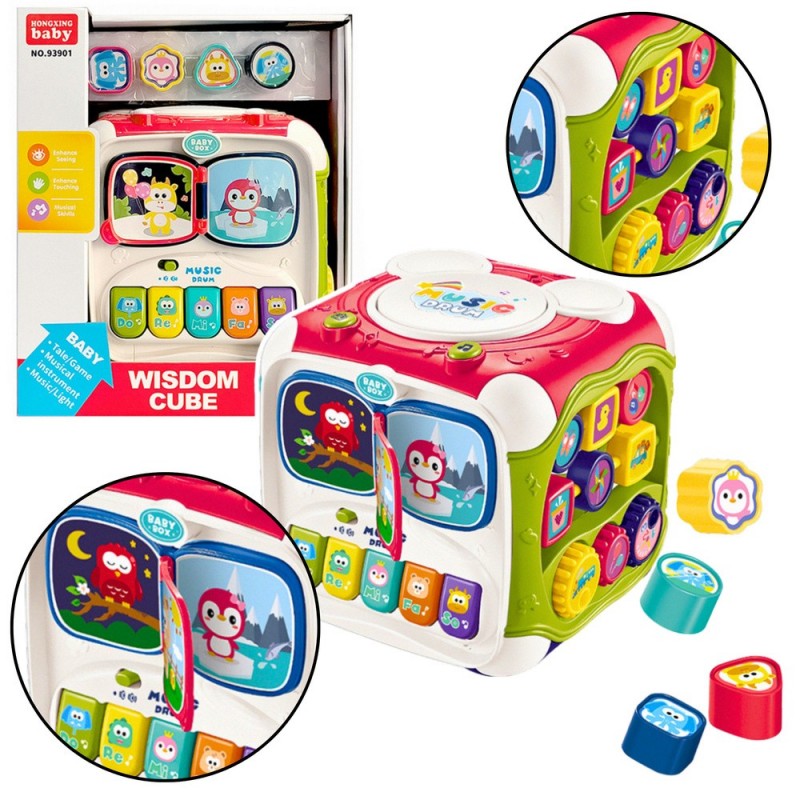 Large Multifunctional Educational Cube Piano Sorter Drum