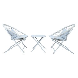 Balcony set YOLANDA 2 chairs and table, light gray