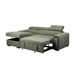 Corner sofa bed ODELIA LC, light green