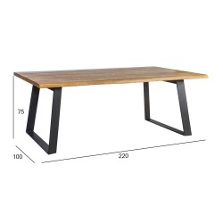 Dining table ROTTERDAM 220x100xH75cm, oak