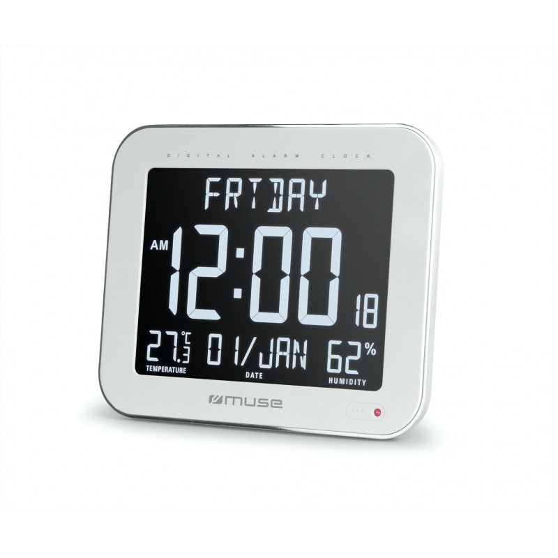 Muse Wall Clock with Alarm Function M-090 WMC White