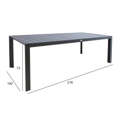 Laud TOMSON 216x100xH73cm, tumehall
