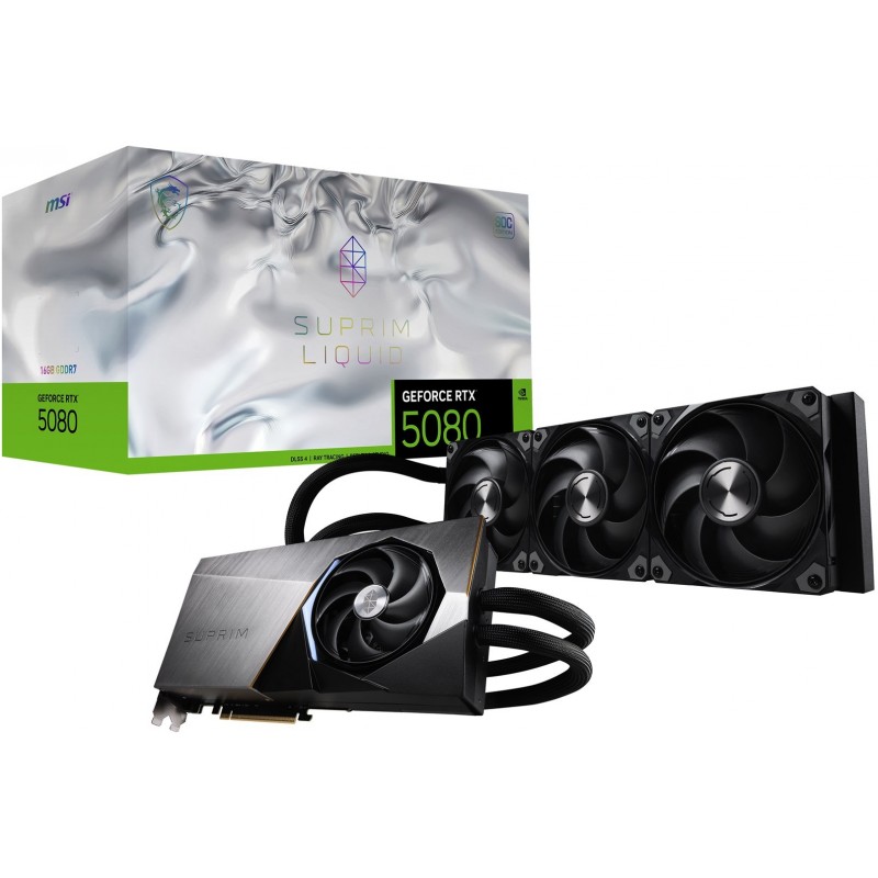MSI SUPRIM GEFORCE RTX 5080 16G LIQUID SOC graphics card NVIDIA 16 GB GDDR7