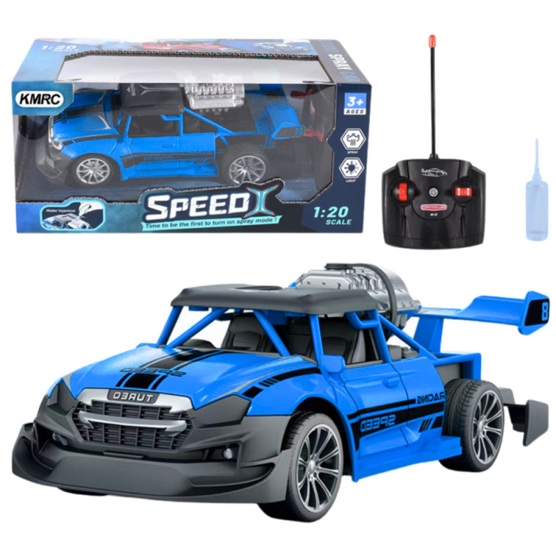 Remote Control Car RC 1:20 Lights Smoke Effect Blue