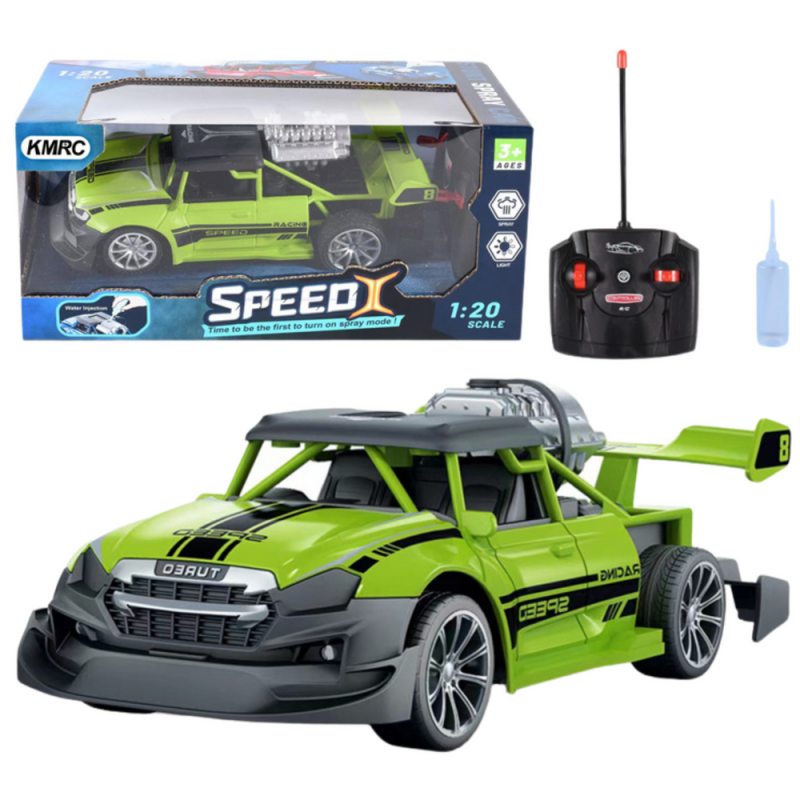 Remote Controlled RC Car 1:20 Lights Smoke Effect Green