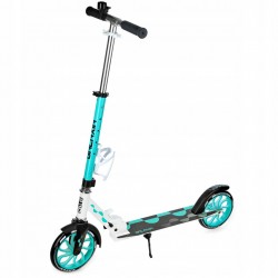 LED Scooter Raven Galaxia White/Mint 200mm with bell, bottle holder