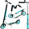 LED Scooter Raven Galaxia White/Mint 200mm with bell, bottle holder
